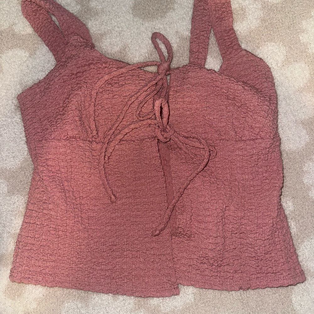 Rust Textured Two-Piece Set - Picture 2 of 3